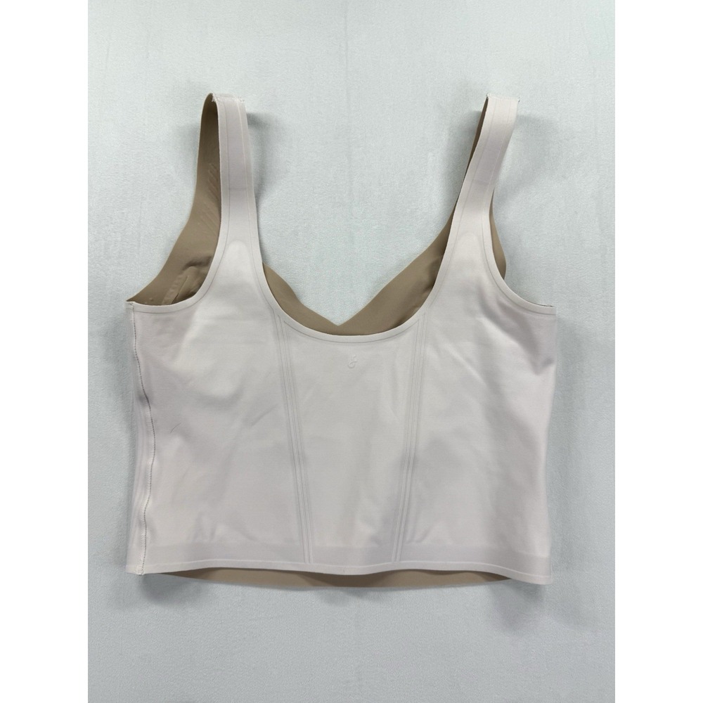 Set of Fanka Body Sculpt Bra Tank Lift Top M Cream Biker Shorts Brown Gym Active - Picture 8 of 15